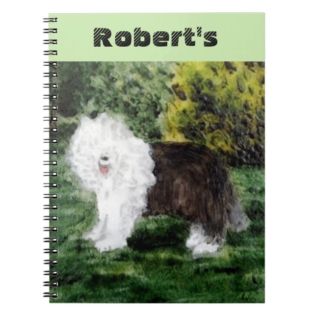Cuaderno Vieja pintura inglesa del perro pastor (Frente)