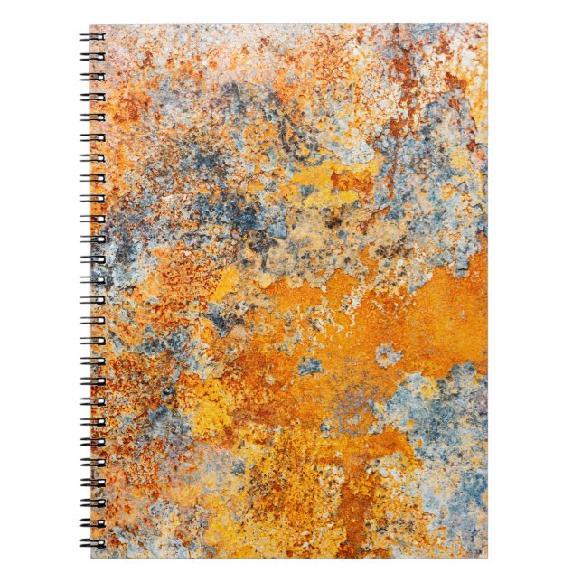 Cuaderno Vieja textura de óxido. Borde del fondo metalizado (Frente)