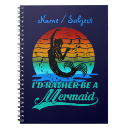 Cuaderno Viejo Atardecer Retro Más Bien Ser Una Sirena