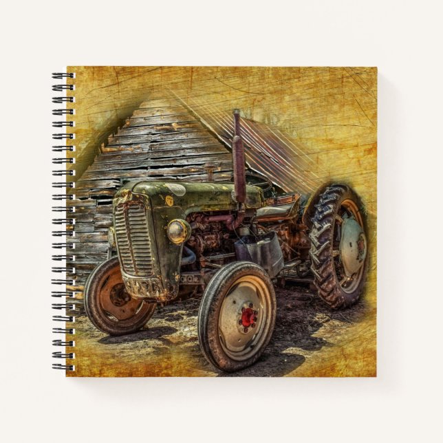 Cuaderno Viejo Bar Rústico Vintage Green Tractor (Anverso)