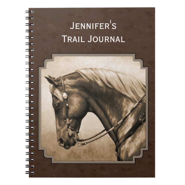 Cuaderno Viejo Barrio Oeste Caballo Sepia Brown (Frente)