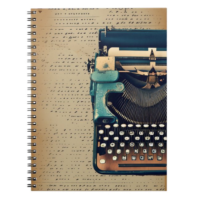 Cuaderno Viejo bloc de notas de máquina de escribir (Frente)