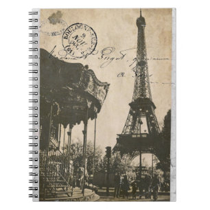 cuaderno viejo de la postal de París