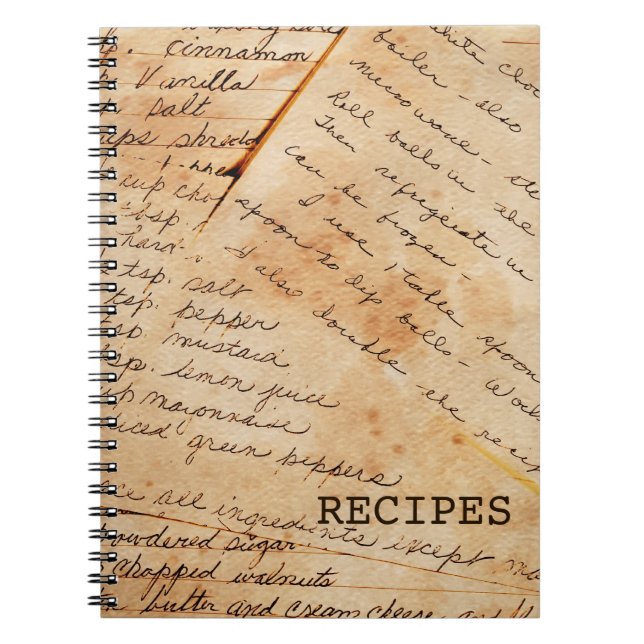 Cuaderno viejo de las recetas de la familia (Frente)