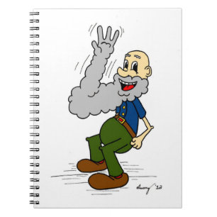 Cuaderno Viejo Hombre ondeando un bloc de notas de barba