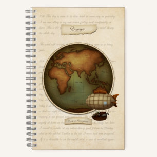 Cuaderno Viejo Mundo Nuevo Mundo Maps Personalizado Steampu