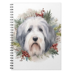 Cuaderno Viejos Navidades de Sheepdog ingleses escriben pre
