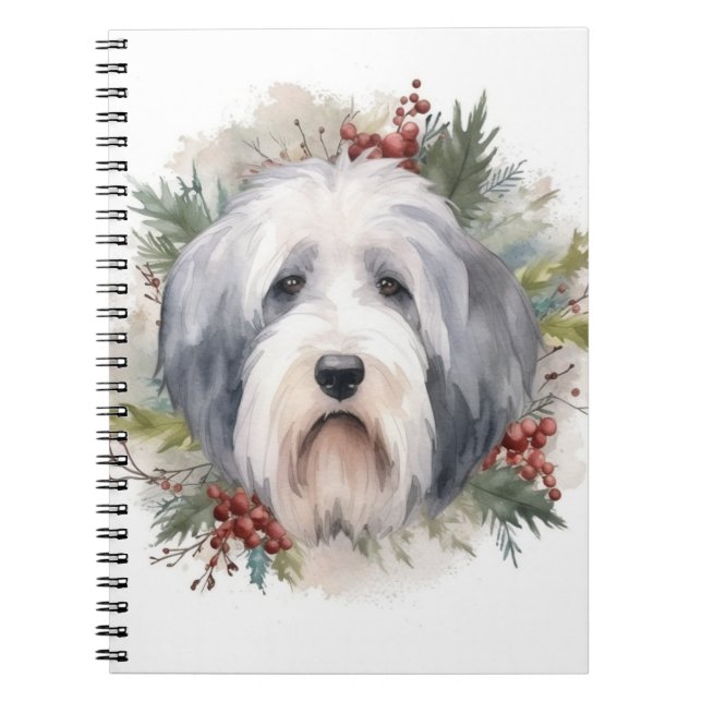 Cuaderno Viejos Navidades de Sheepdog ingleses escriben pre (Frente)