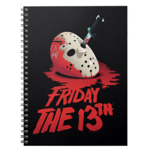 Cuaderno Viernes 13   Cuchillo a través de una máscara de h