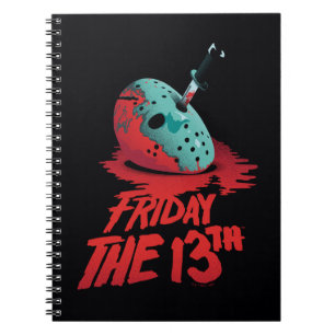 Cuaderno Viernes 13   Cuchillo a través de una máscara de h