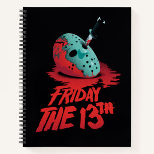 Cuaderno Viernes 13 Cuchillo a través de una máscara de h