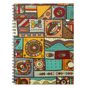 Cuaderno Viernes de tela en un estilo de patchwork. Étnico