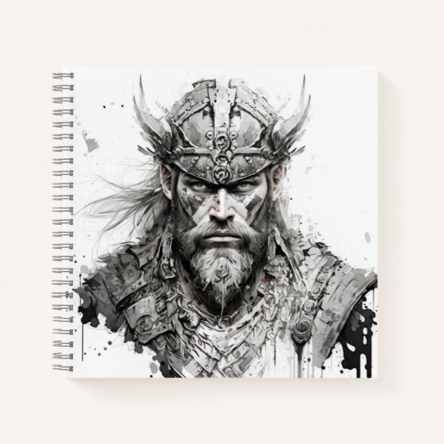 Cuaderno Viking Warrior Retrato Pintura Histórica (Anverso)