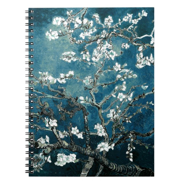 Cuaderno Vincent Van Gogh Almond Blossoms Oscuro Verde azul (Frente)