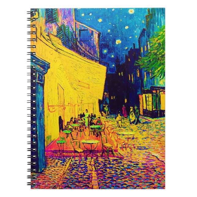 Cuaderno Vincent Van Gogh - Cafetería Con Arte Pop De Noche (Frente)