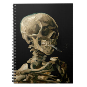 Cuaderno Vincent van Gogh - Calavera con cigarrillo en llam