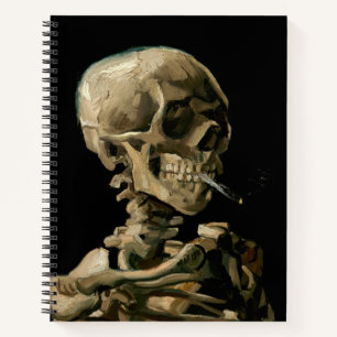 Cuaderno Vincent van Gogh - Calavera con cigarrillo en llam