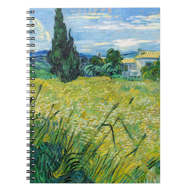 Cuaderno Vincent van Gogh - Campo de Trigo Verde con Cypres (Frente)