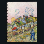 Cuaderno Vincent van Gogh - Casas y Figura<br><div class="desc">Casas y figuras / Casas de campo con paja en la reminiscencia del sol del Norte - Vincent van Gogh,  1890</div>