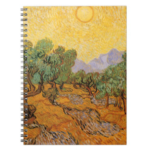 Cuaderno Vincent van Gogh - Olivos, cielo amarillo y sol