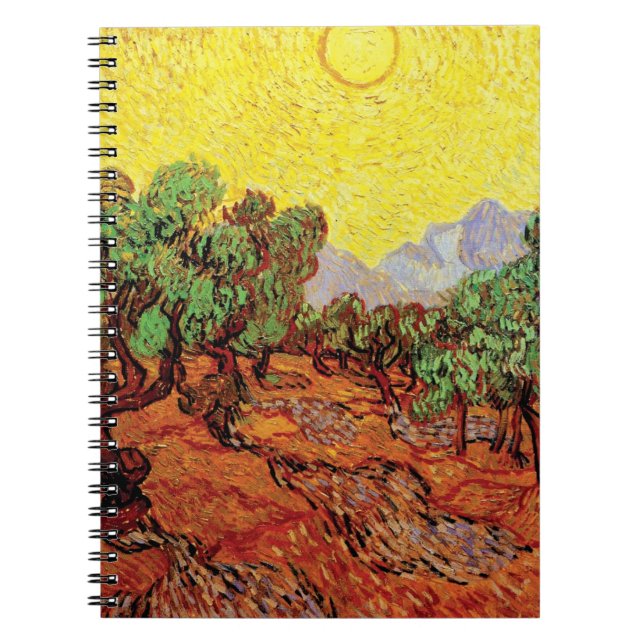 Cuaderno Vincent Van Gogh - Olivos con cielo amarillo (Frente)