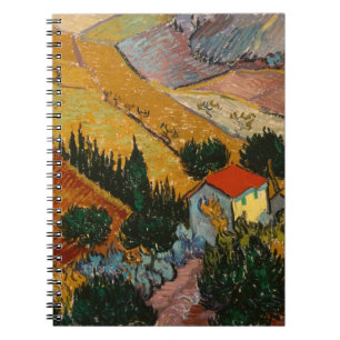 Cuaderno Vincent van Gogh Paisaje con Casa y Flor