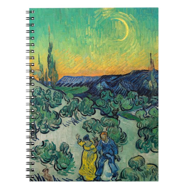 Cuaderno Vincent van Gogh - Paisaje iluminado por luna con  (Frente)