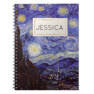 Cuaderno Vincent Van Gogh Starry Night Custom Name