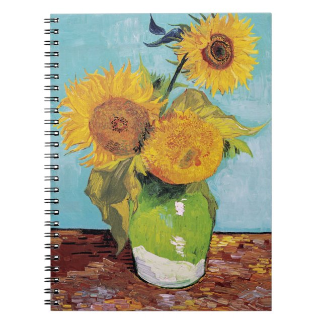 Cuaderno Vincent Van Gogh - Tres girasoles en una caja (Frente)