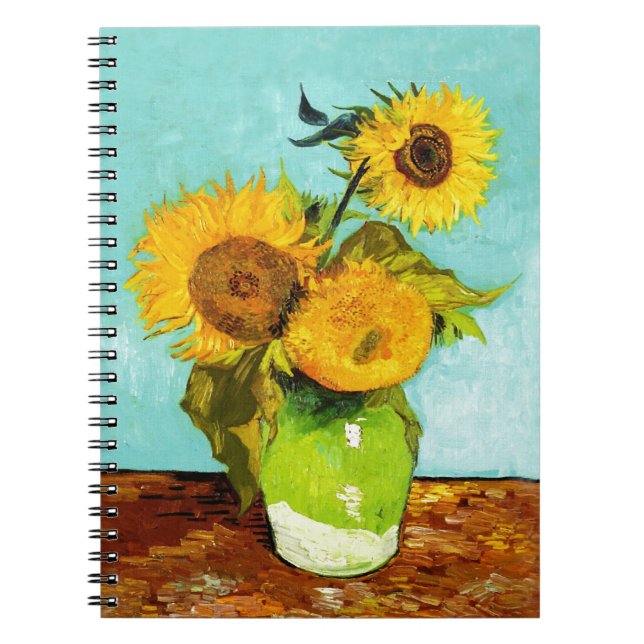 Cuaderno Vincent Van Gogh Tres Girasoles En Una Vara (Frente)