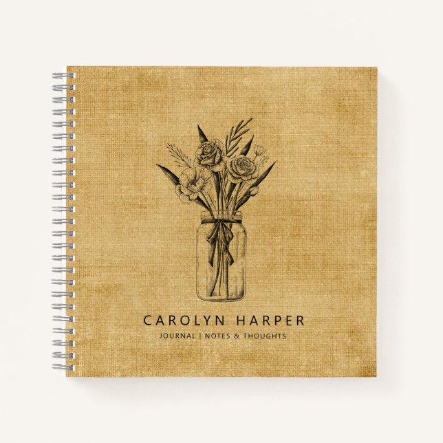 Cuaderno Viñeta Botánica Mason Jar Journal (Anverso)