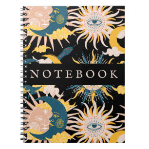 Cuaderno Viñeta cósmica de la Luna y el Sol