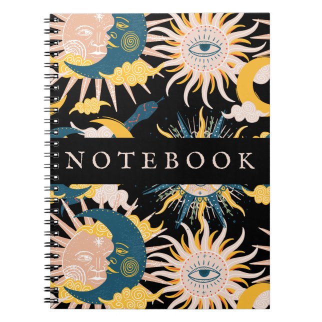 Cuaderno Viñeta cósmica de la Luna y el Sol (Frente)