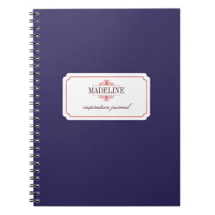 Cuaderno Viñeta de inspiración personalizado azul marino de