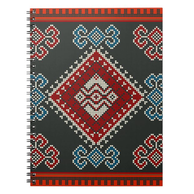 Cuaderno Viñeta geométrica clásica de moda colorida (Frente)