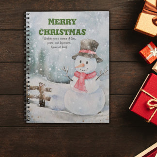 Cuaderno Viñeta/Navidades/Watercolor Cute Snowman Notebook