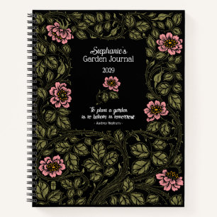 Cuaderno Viñeta Nouveau Floral Jardín Botánico Journal
