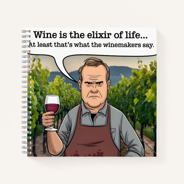 Cuaderno Vineyard, el vino es el elixir de la vida (Anverso)