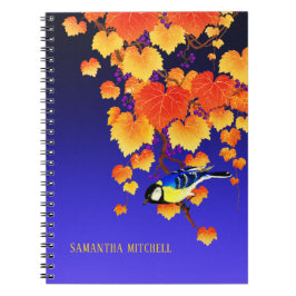 Cuaderno Vino de uva de otoño Naranja de aves de gran teta 