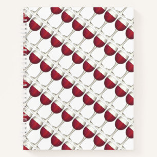 Cuaderno Vino Rojo Degustación Vidrio Botella Uvas Merlot M