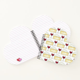 Cuaderno Vino Rojo y Queso Brie Merlot Cabernet Glass Food