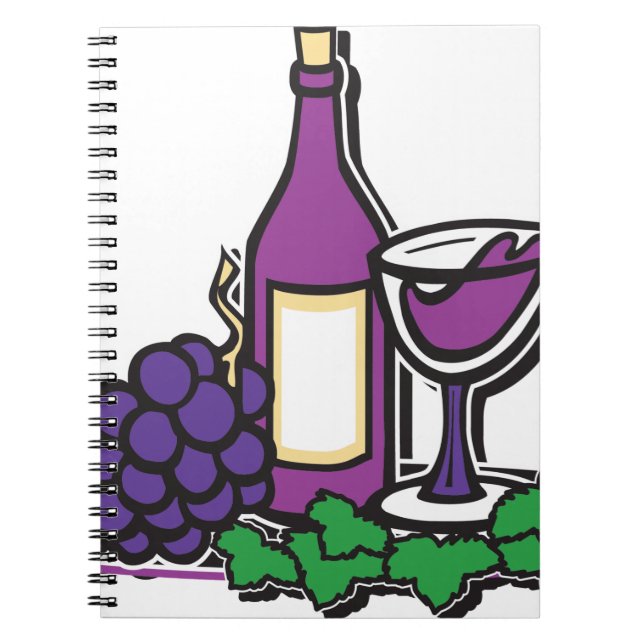 Cuaderno Vino rojo y uvas moradas (Frente)