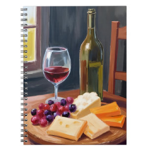 Cuaderno Vino y Queso   Pintura al Óleo Charcuterie