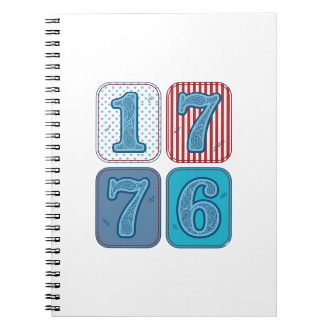 Cuaderno Vintage 1776 Parche Patriótico (Frente)