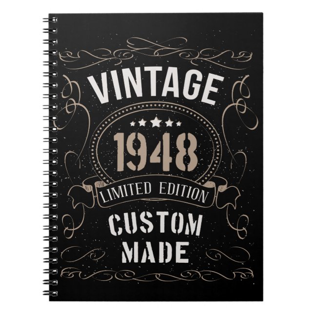 Cuaderno Vintage 1948 Limited Edition Personalizado hecho (Frente)