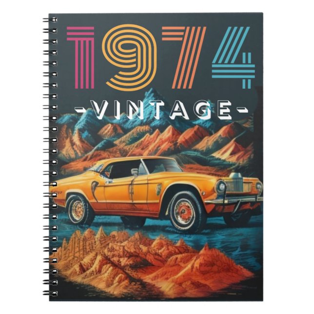 Cuaderno Vintage 1974 cool car (Frente)