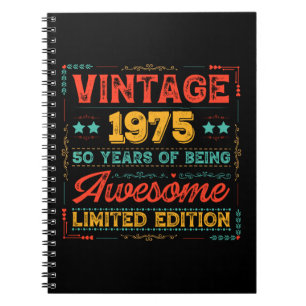 Cuaderno Vintage 1975 Hecho en 1975 50º cumpleaños 50 años