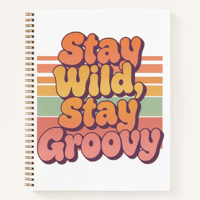Cuaderno Vintage 70s Hippie Stay Wild Stay Groovy (Anverso)