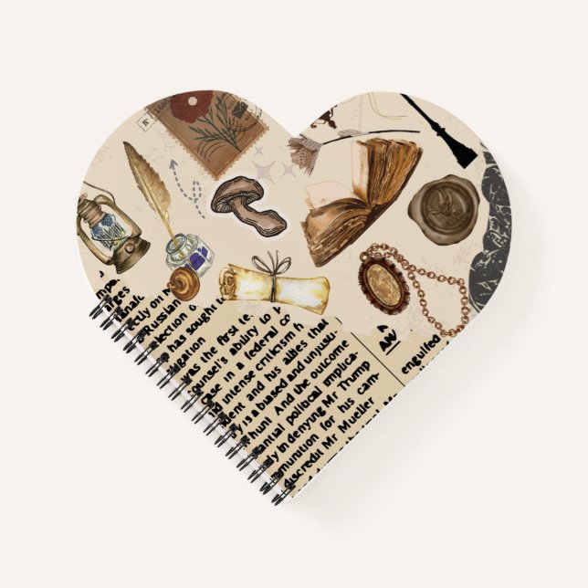 Cuaderno Vintage Aesthetic heart shaped  Notebook (Anverso)
