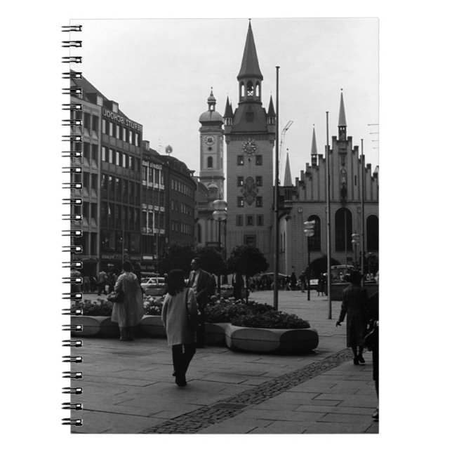 Cuaderno Vintage Alemania Munich Iglesia Marienplatz 1970 (Frente)